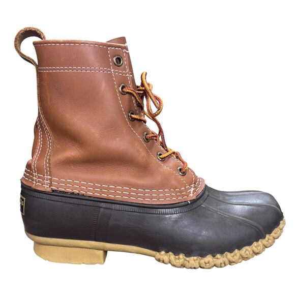 L.L. Bean Shoes - L.L. Bean Women’s 8" Limited Edition Navy Brown Duck Boots Size 7